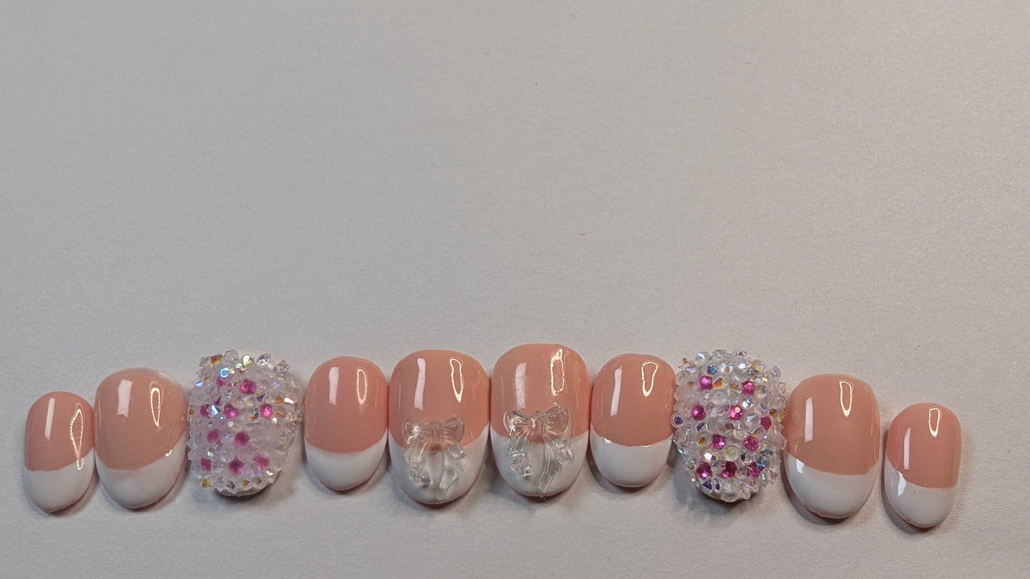 Elegant Bridal French Press-On Nail Set
